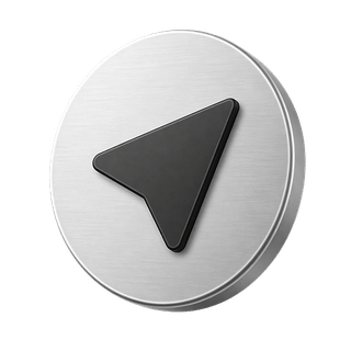 Auf der Kontaktseite angezeigtes dekoratives 3D-Sendepfeil-Symbol